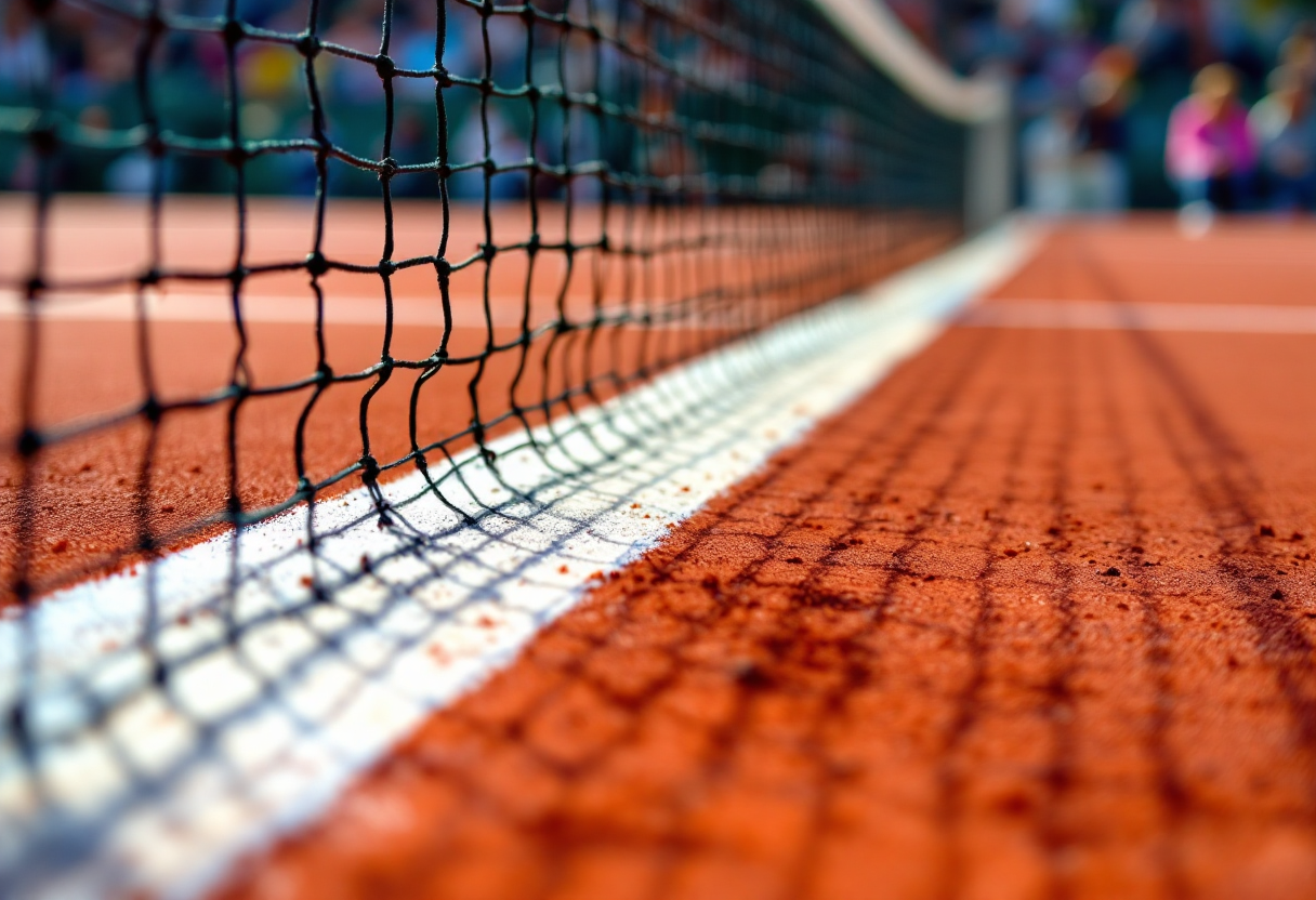 Giocatori di tennis italiani in campo durante una partita