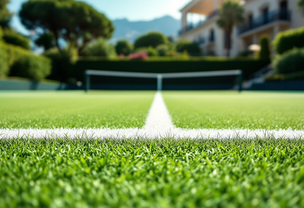 Jannik Sinner durante l'allenamento al Monte Carlo Country Club