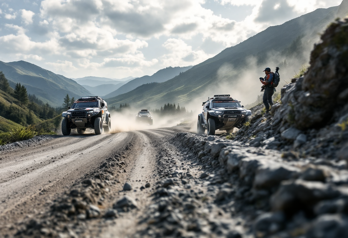 Kris Meeke e Dani Sordo durante una gara di rally in Portogallo