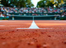 Marco Cecchinato in azione durante un torneo di tennis