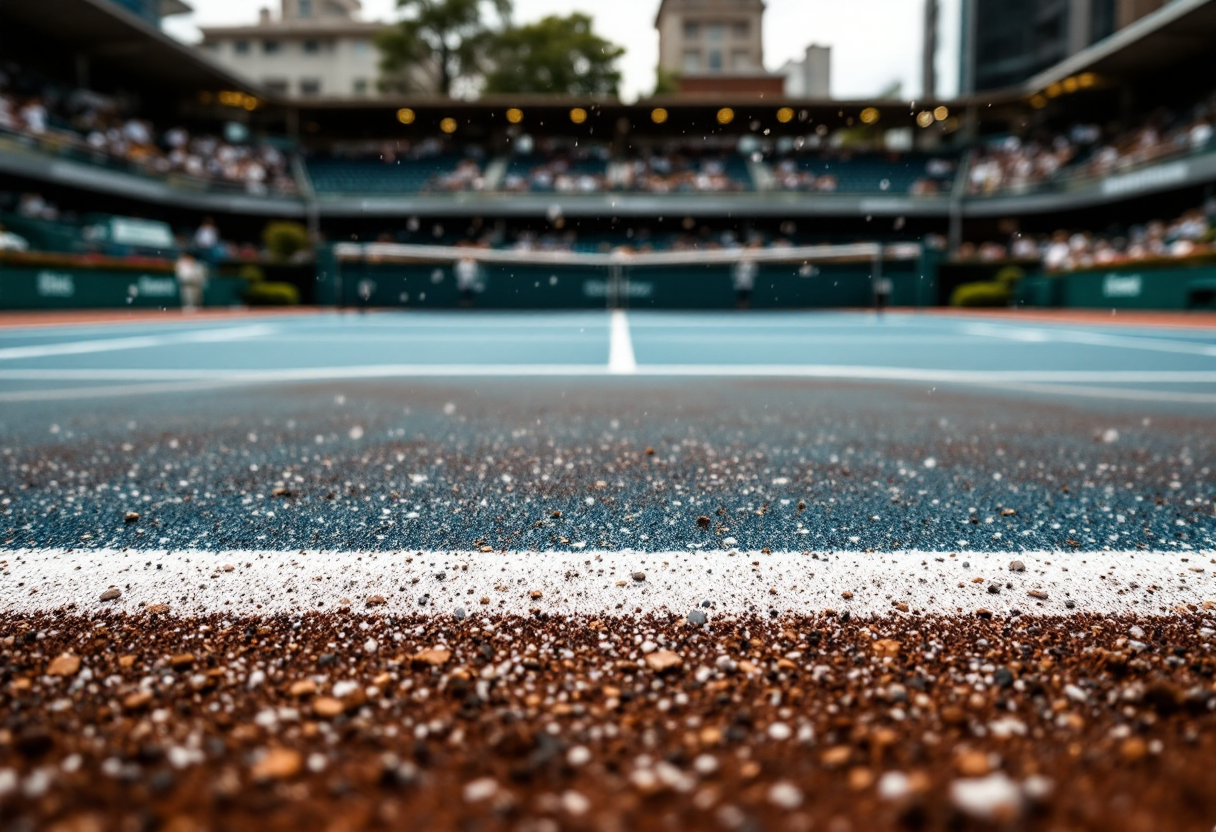 Giocatori di tennis in azione al torneo di Doha