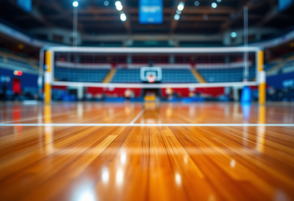 Giocatori di Pallavolo Messina in azione contro Akis Volley