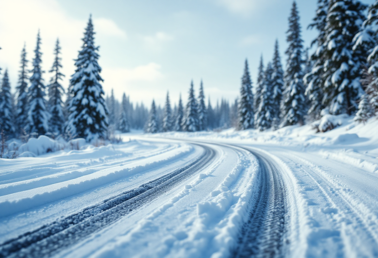 Auto da rally in azione nella neve durante il Rally di Svezia 2024