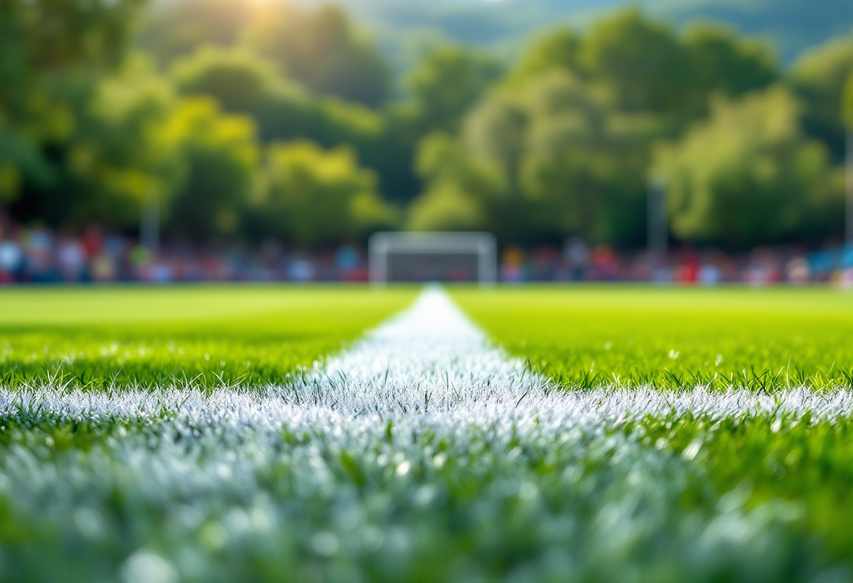 Giocatori in campo durante il campionato dilettantistico umbro