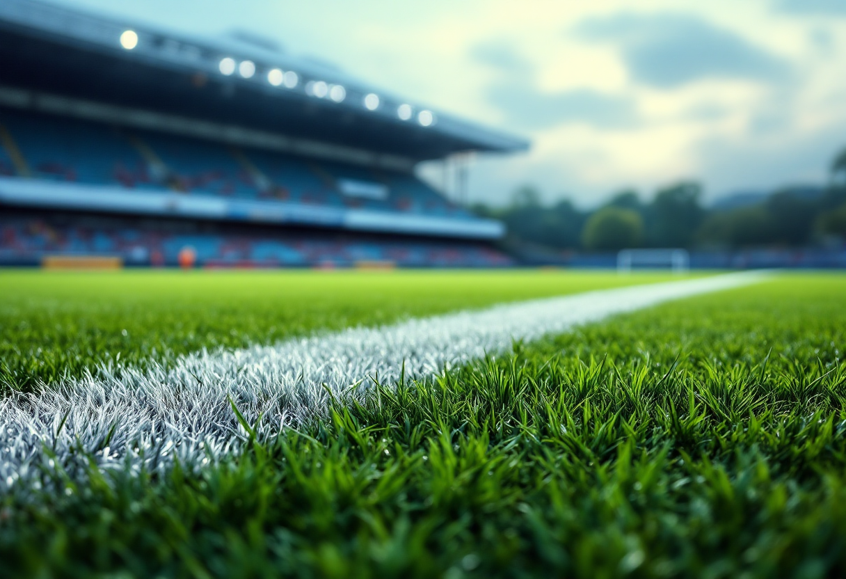 Giocatori di calcio dilettantistico in campo in Umbria