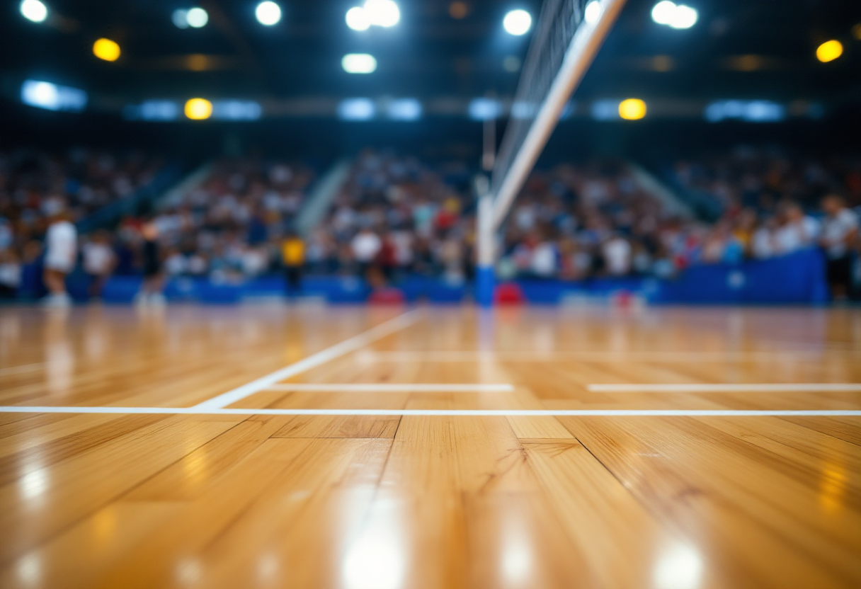 Giocatori del Team Volley Messina in azione durante una partita