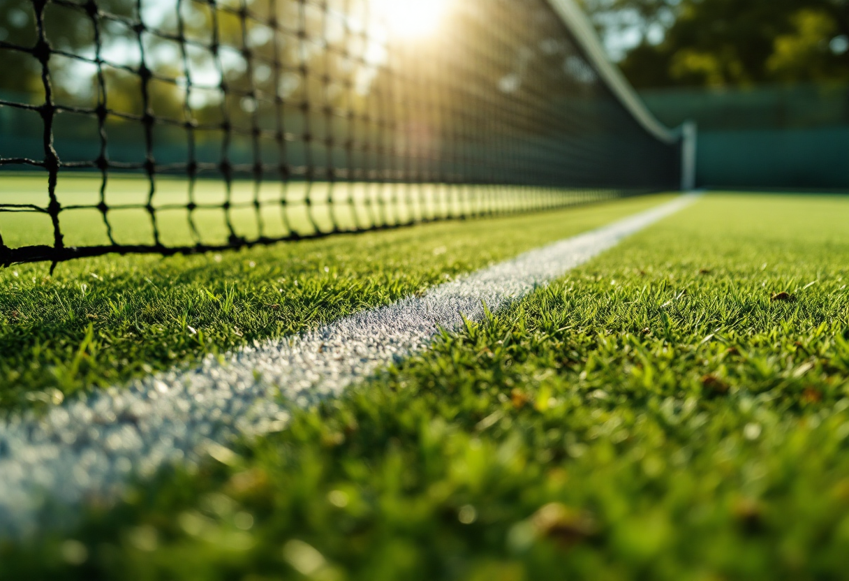 Giocatori di tennis in azione durante le semifinali