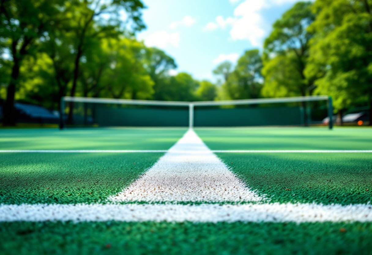 Sinner in campo durante la controversia WADA nel tennis