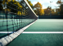 Giovani tennisti in azione durante un torneo