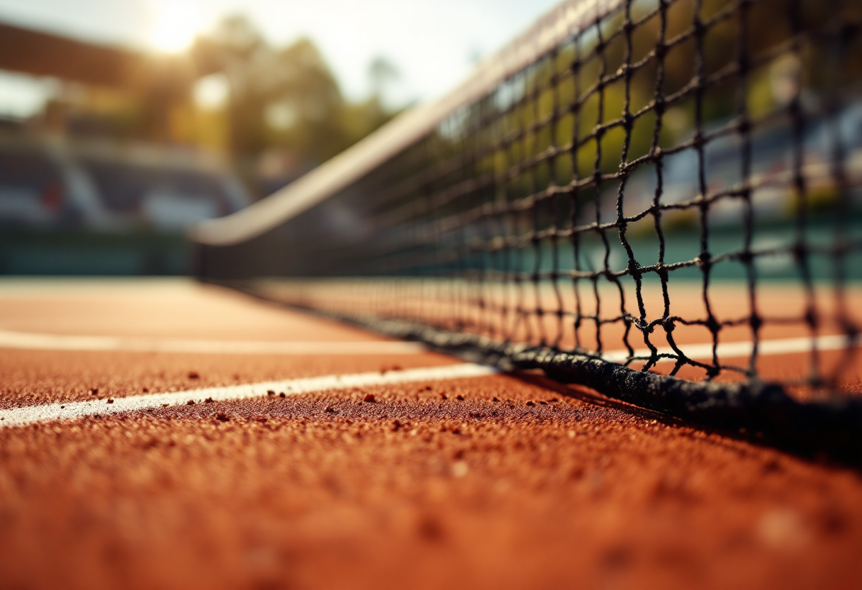 Giocatori di tennis in azione durante tornei internazionali