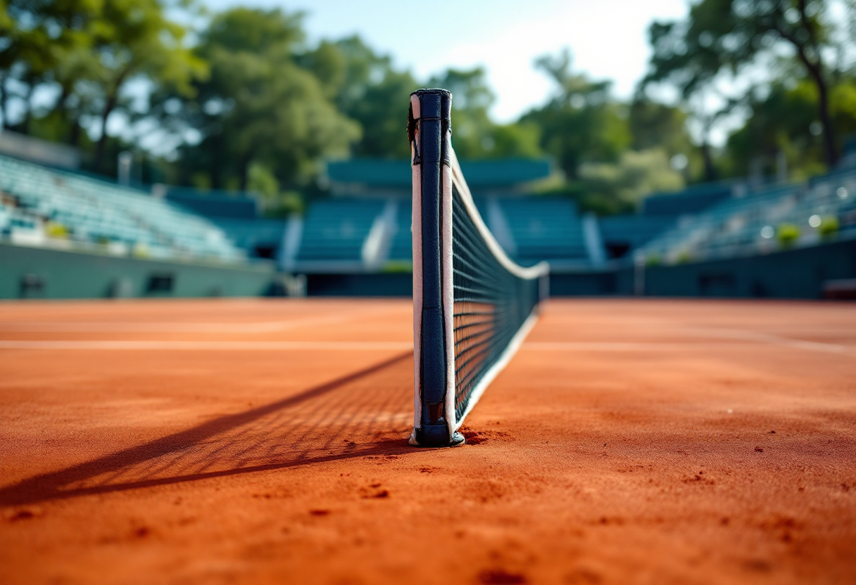 Giocatori di tennis italiani in azione durante una partita