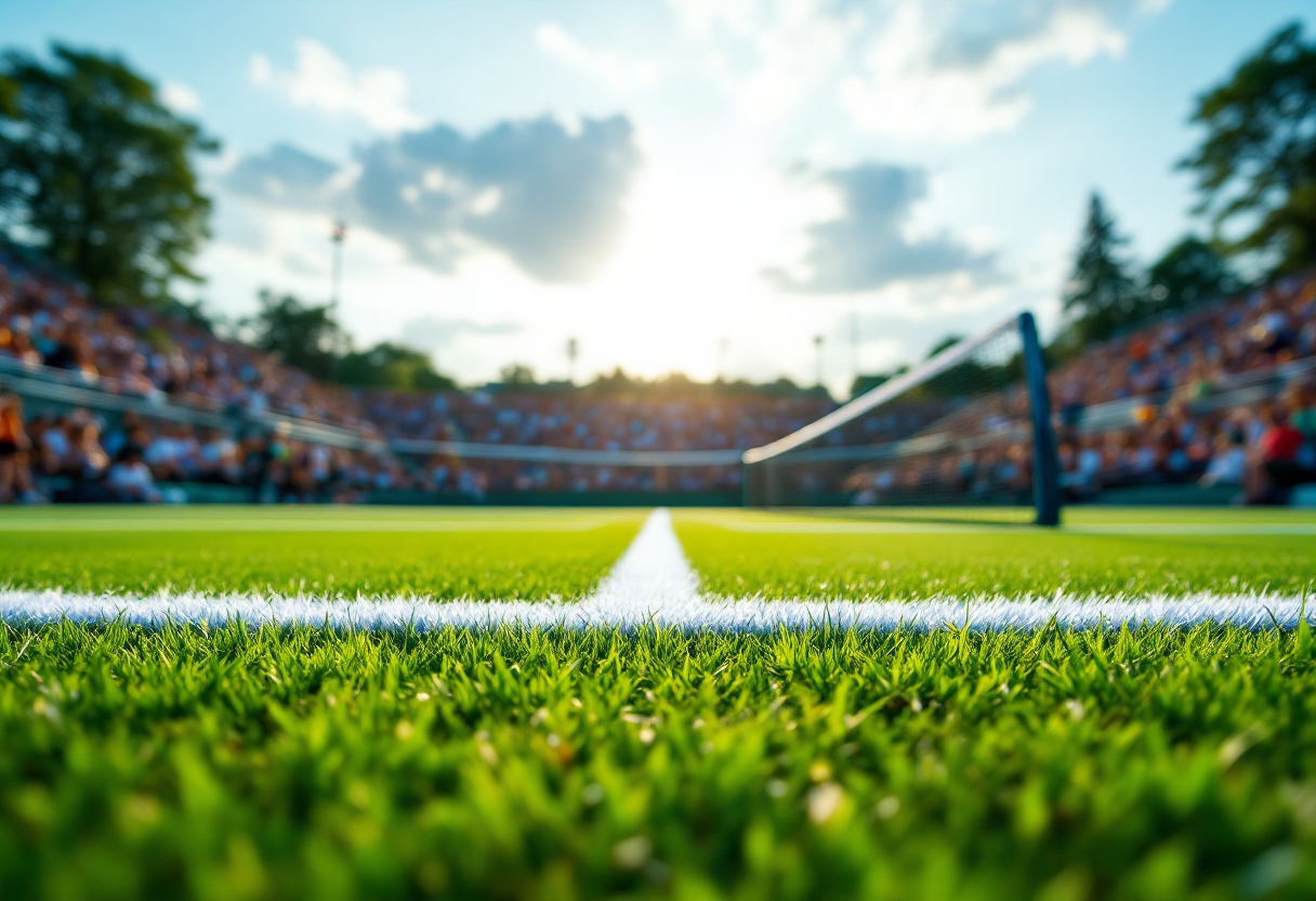 Giocatori di tennis emergenti in azione sul campo