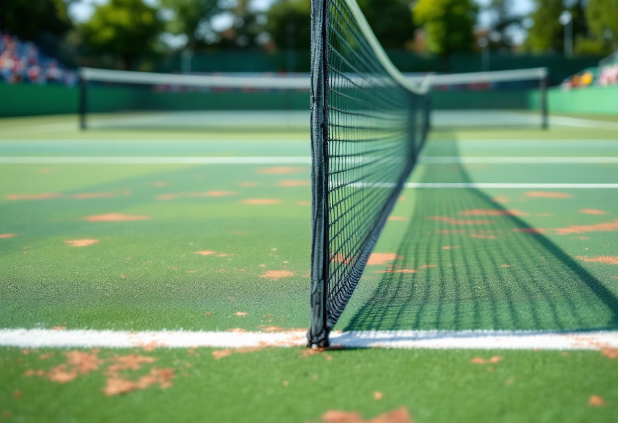 Giocatori di tennis in azione durante il torneo negli Emirati Arabi