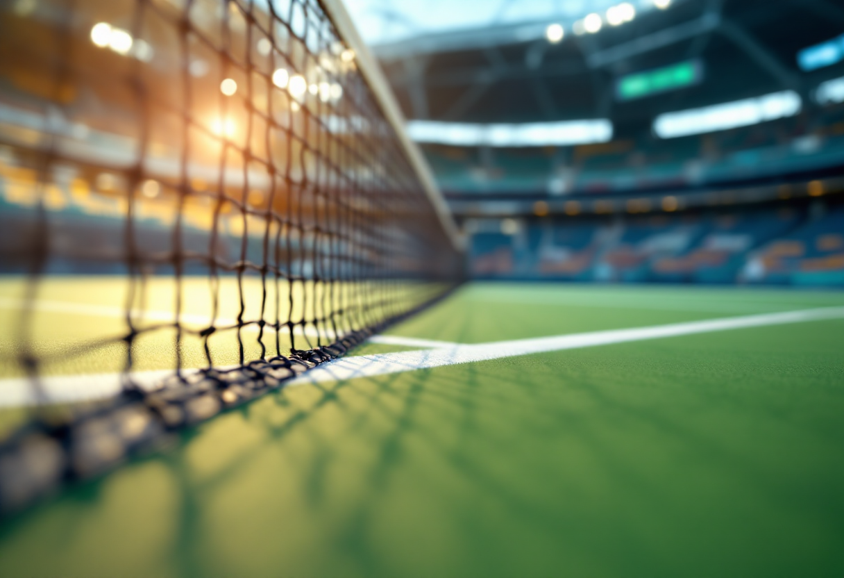 Giocatori di tennis che utilizzano tecnologie avanzate