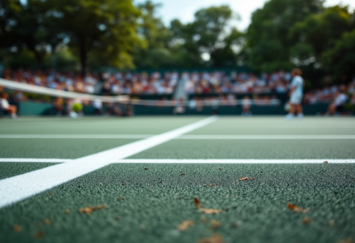 Tennisti italiani in azione durante tornei internazionali