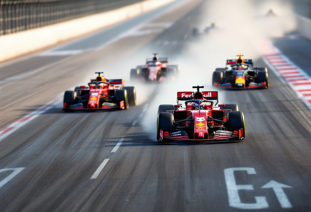 Piloti di Formula 1 in azione durante i test in Bahrain