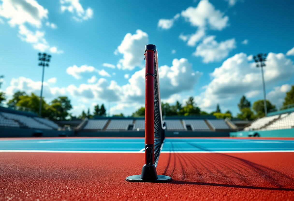 Giocatrici di tennis in azione durante un torneo femminile