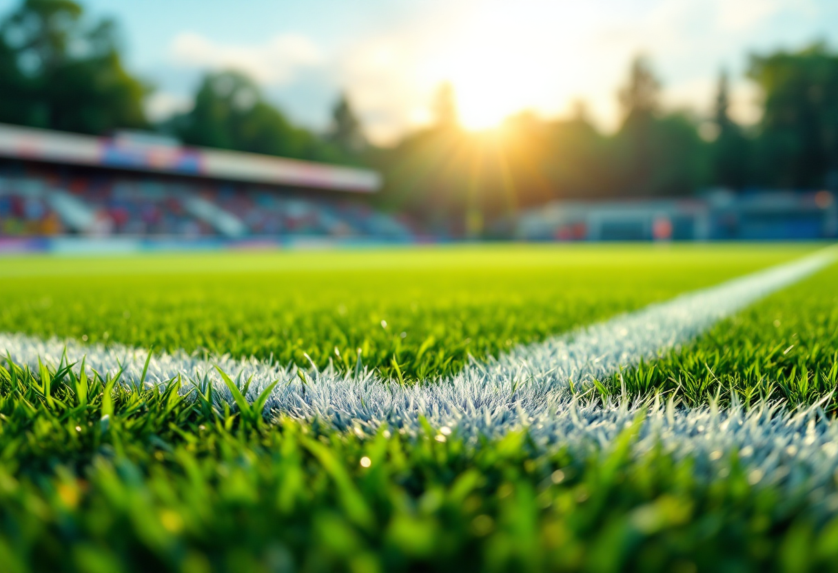 Giocatori in azione durante una partita di calcio nel piacentino