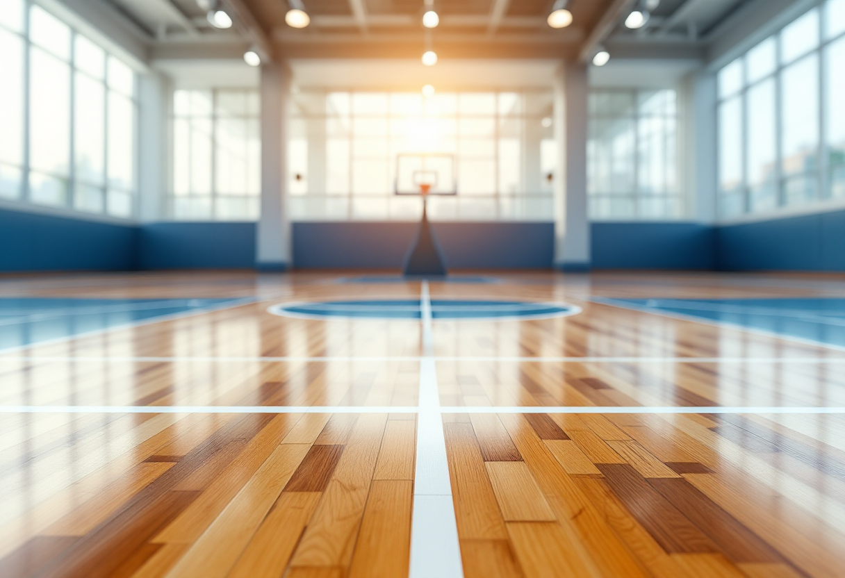 Giocatori di basket durante una partita con sanzioni