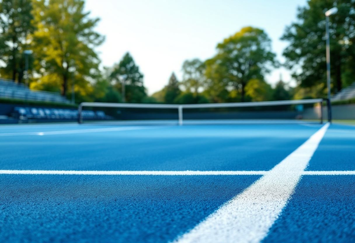 Belinda Bencic in azione durante il torneo di Indian Wells