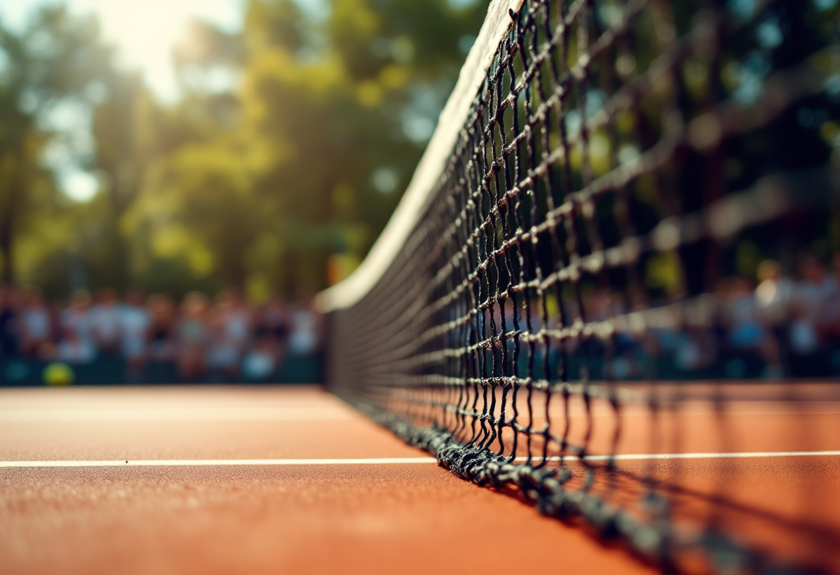 Ben Shelton durante un match di tennis