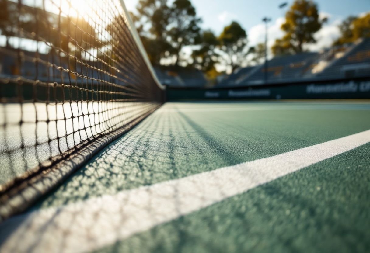 Berrettini durante la partita a Indian Wells