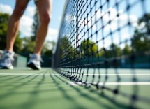 Carlos Alcaraz in azione durante una partita di tennis