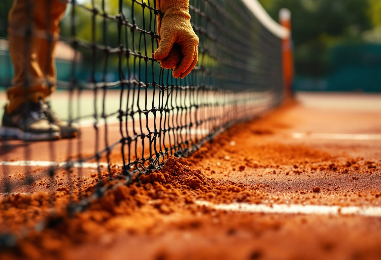 Preparazione dei campi da tennis a Indian Wells e Miami