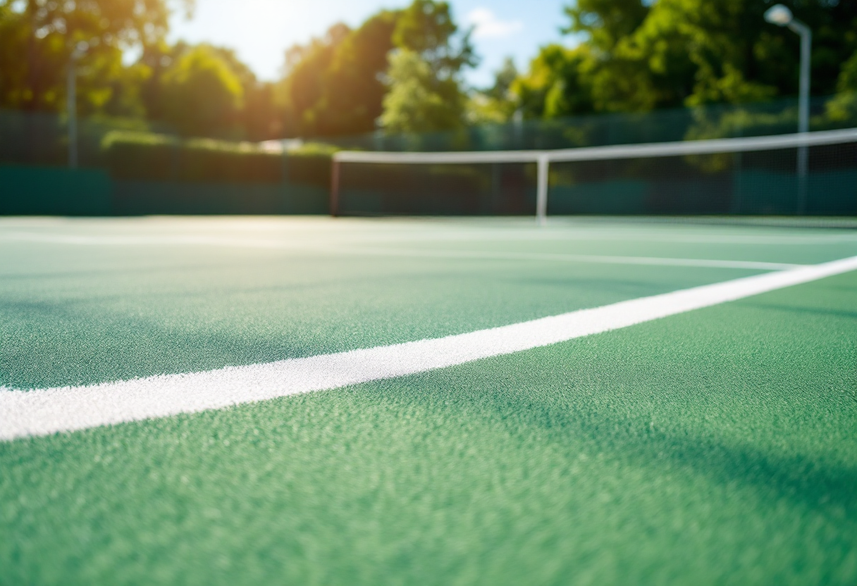 Dalila Spiteri in azione sul campo da tennis