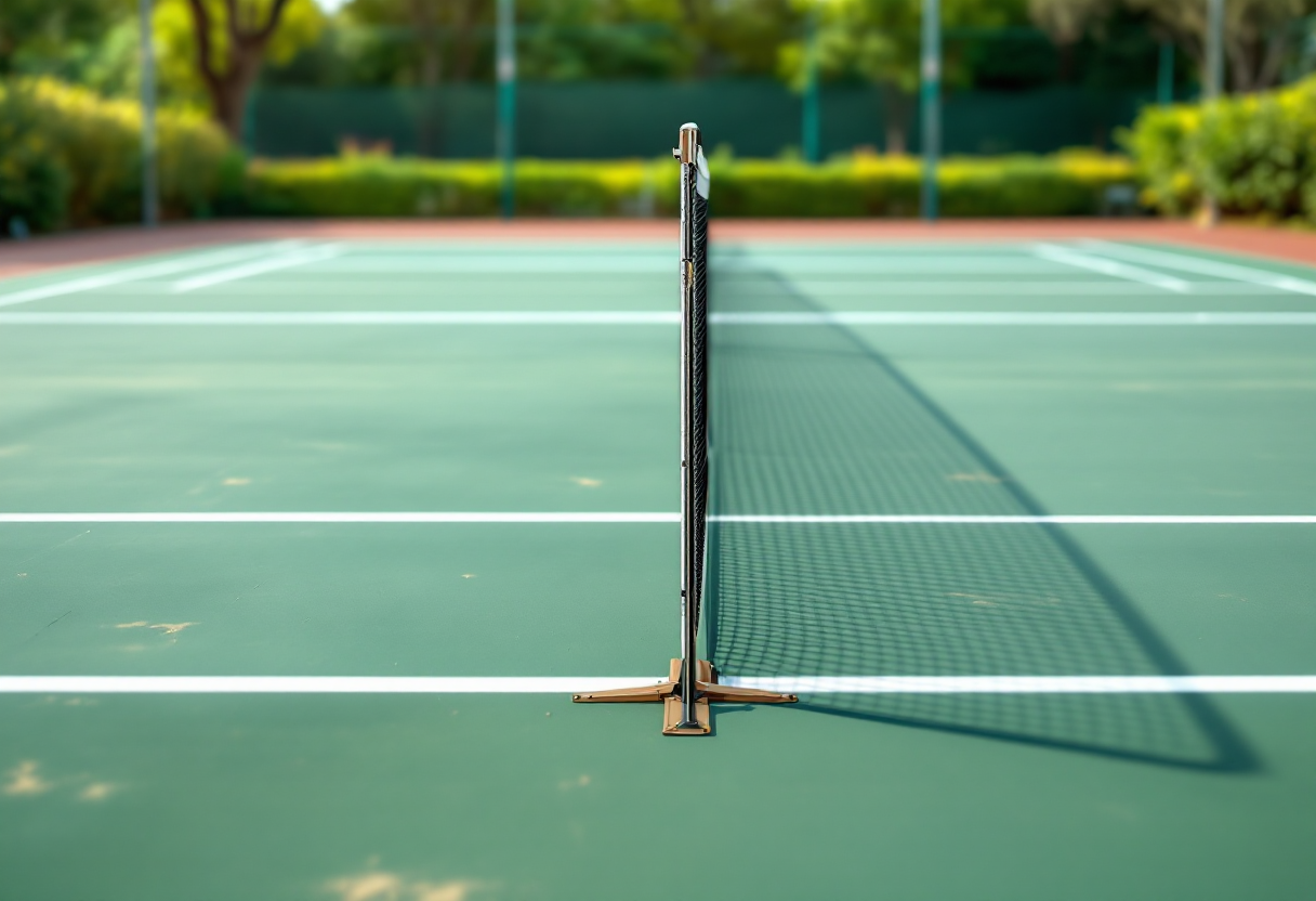 Daniil Medvedev in campo durante una partita di tennis