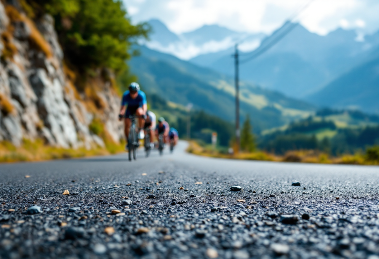 Davide Piganzoli in azione durante una gara di ciclismo