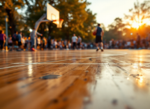 Giocatori di Dubai Basketball in azione contro Partizan Belgrado