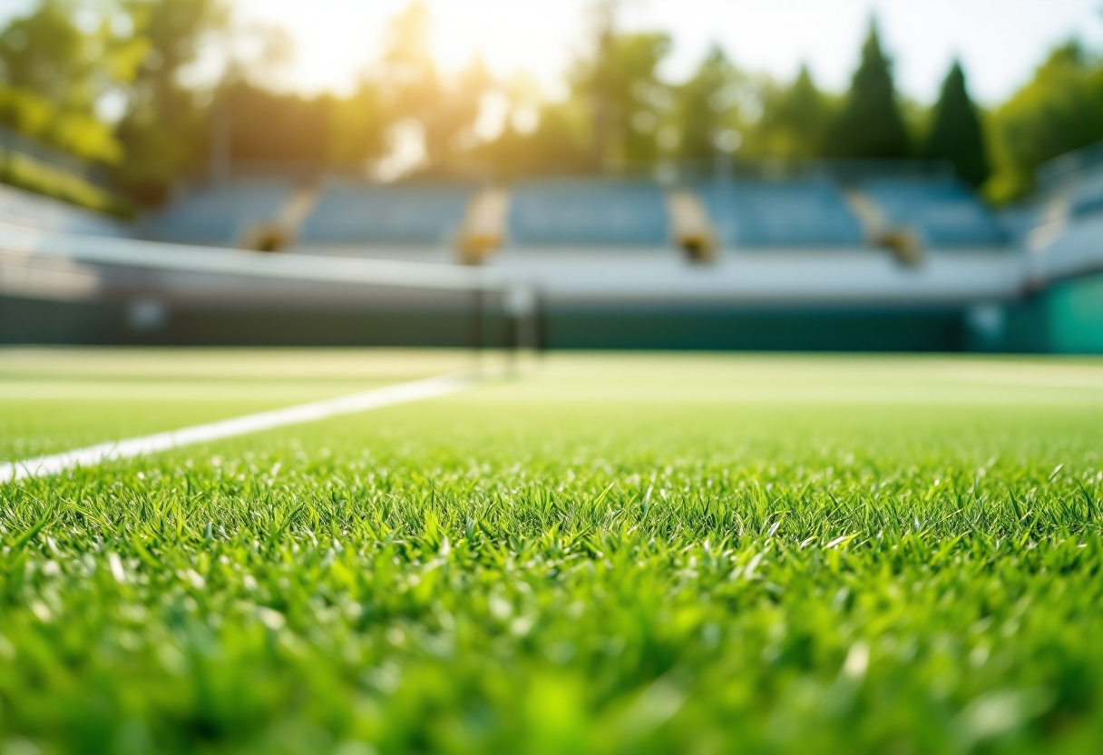 Giocatori in azione durante l'Eisenhower Cup di tennis