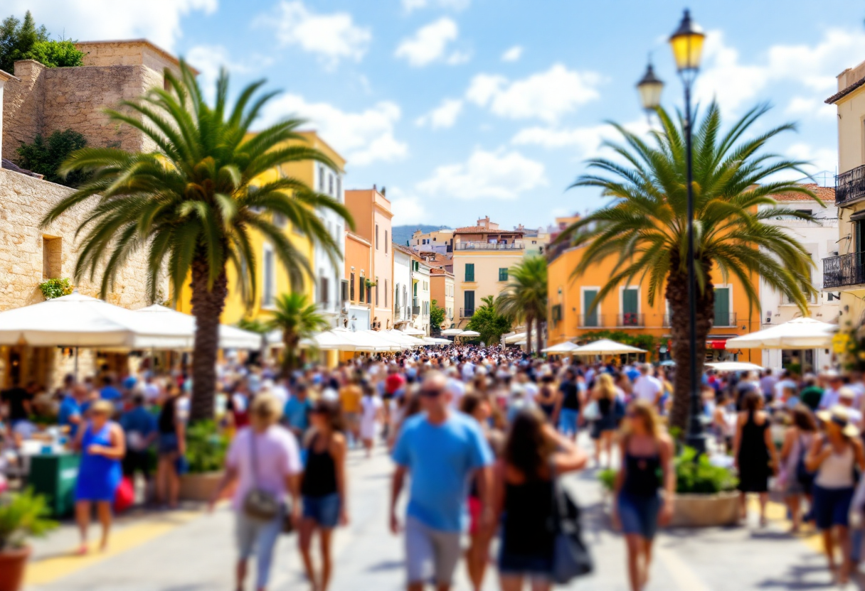 Vista di Alghero con eventi culturali in corso