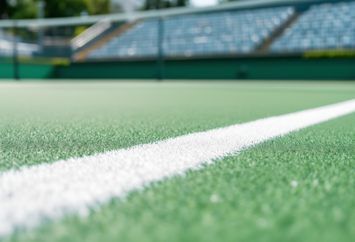 Federico Cinà e Lorenzo Carboni in azione sul campo da tennis