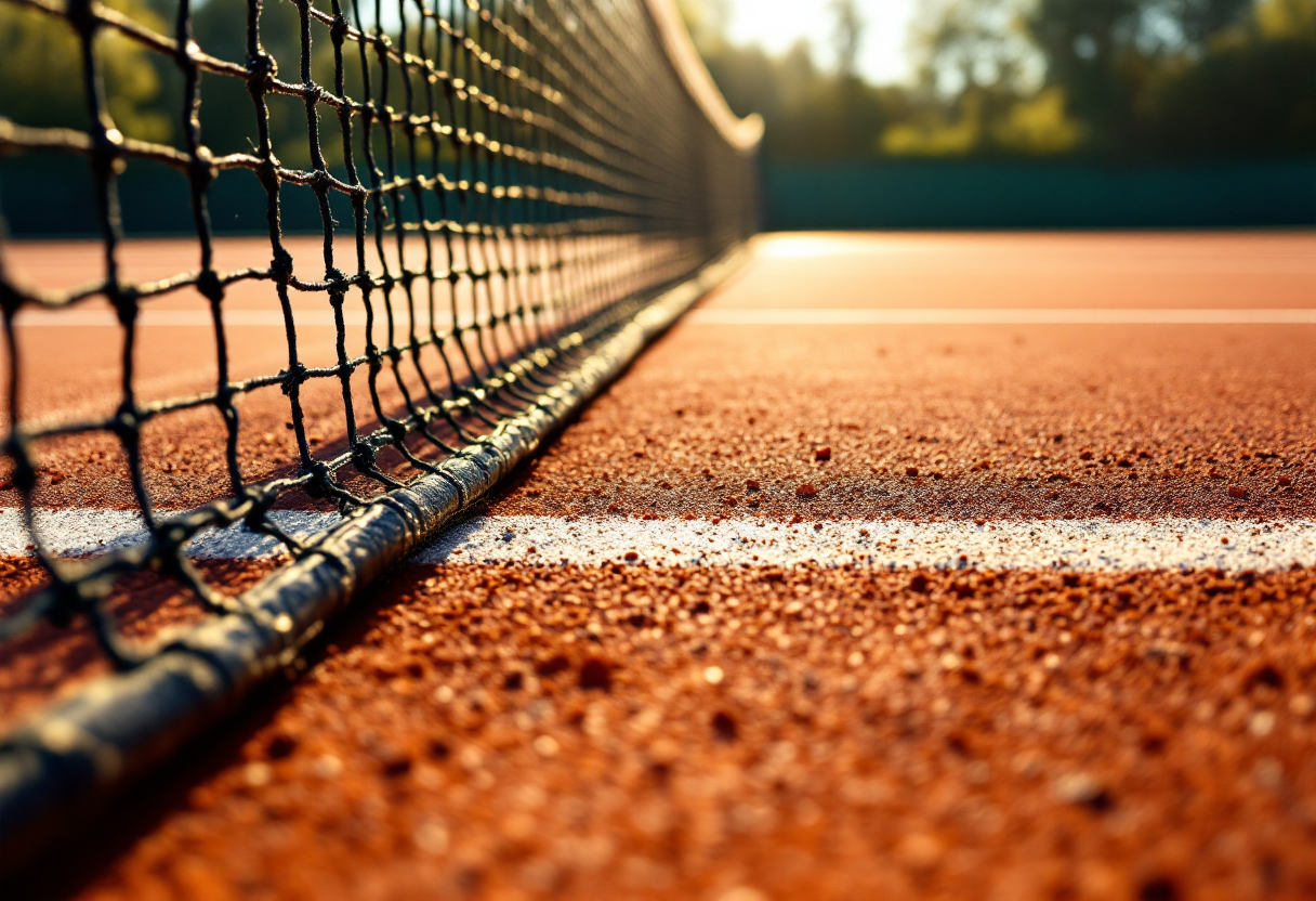 Federico Cinà in azione durante un torneo di tennis