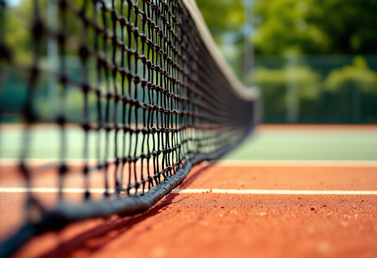 Flavio Cobolli in azione durante un torneo di tennis