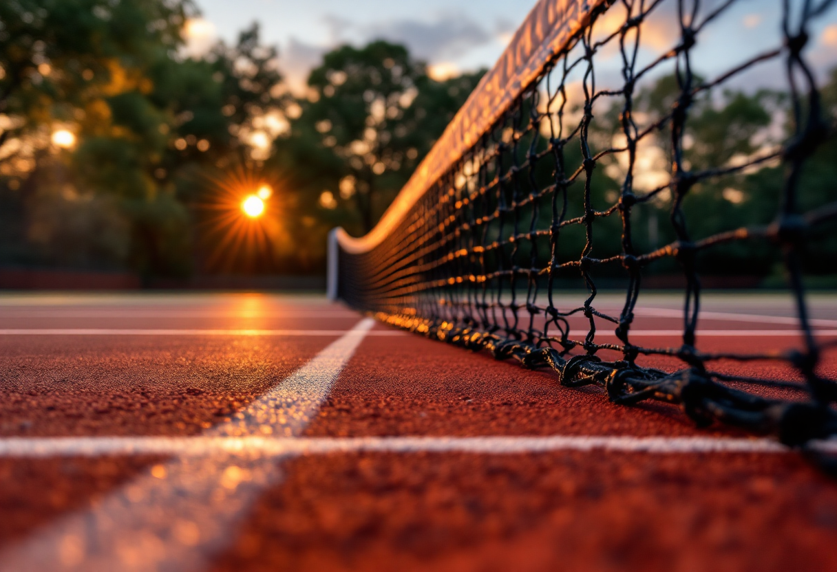 Giovani tennisti italiani in allenamento sul campo