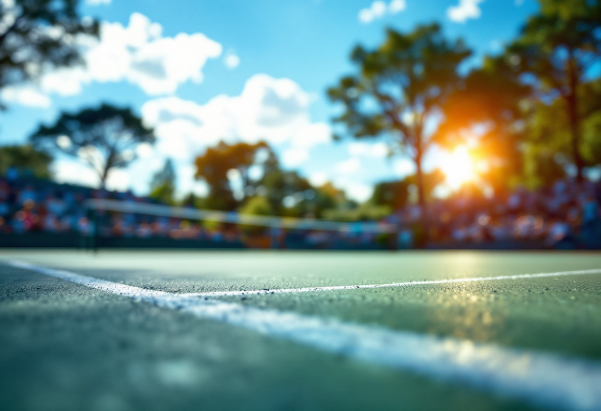 Giovani tennisti italiani in campo durante un torneo