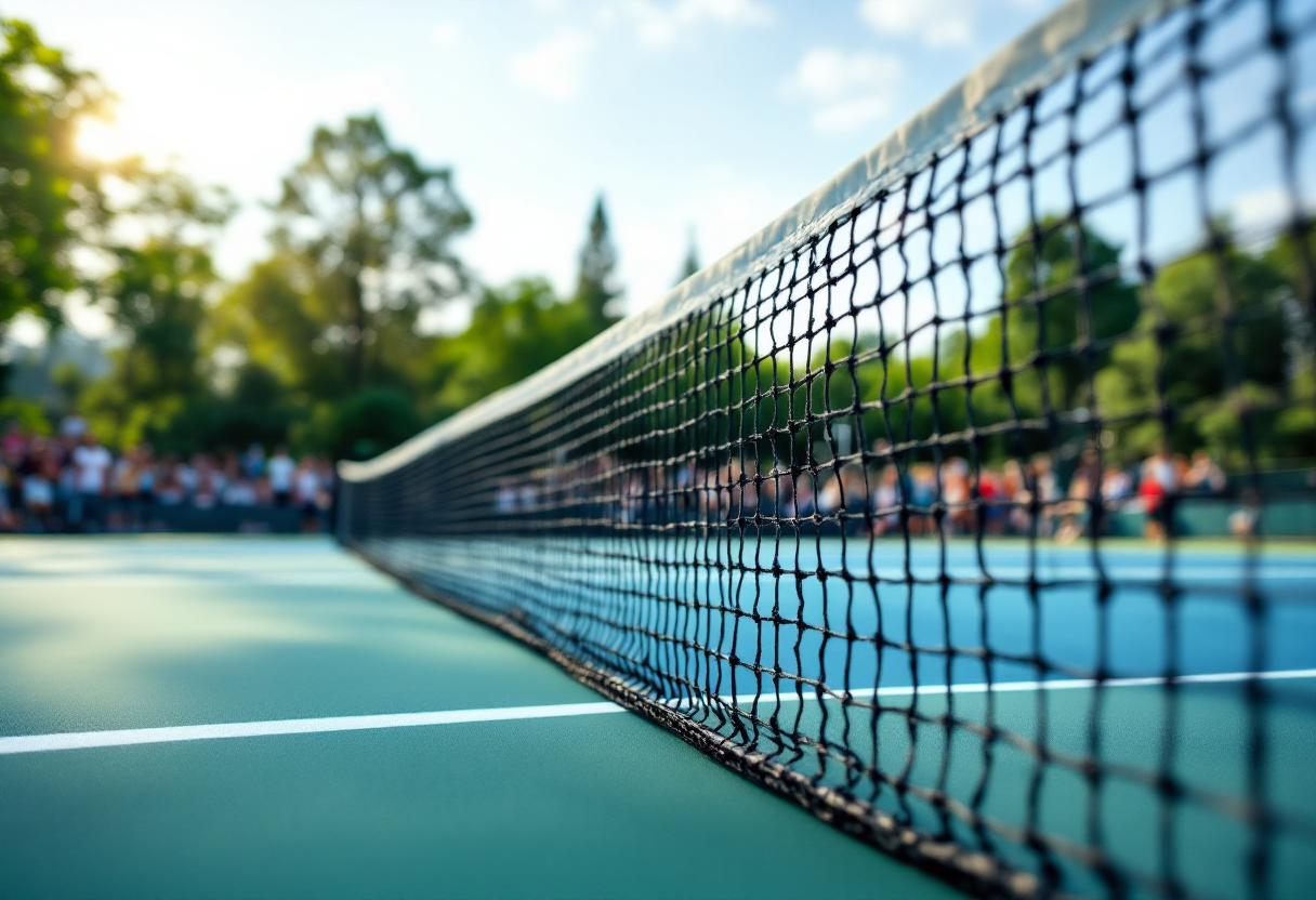 Giovani tennisti italiani in allenamento sul campo