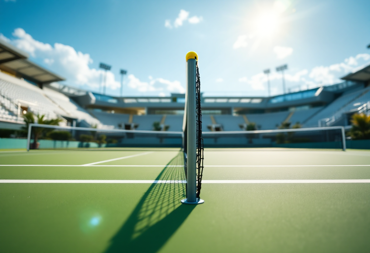 Giocatori di tennis italiani in campo durante una partita