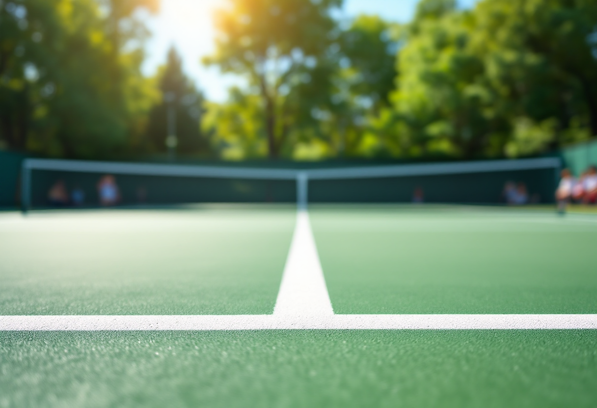 Giovani tennisti in azione durante una partita