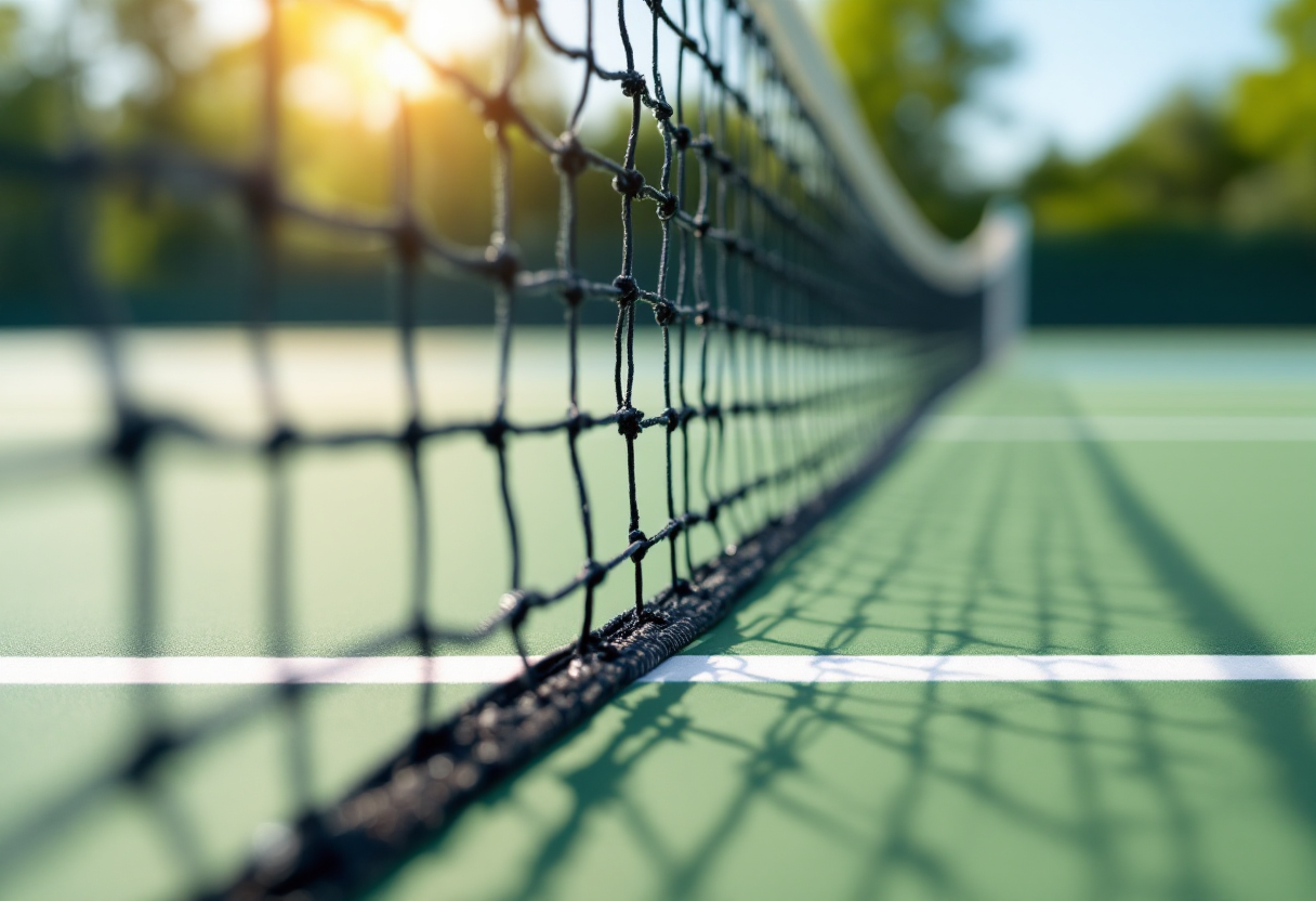 Giovani tennisti emergenti in azione sul campo da tennis