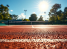 Giulio Zeppieri in azione sul campo da tennis