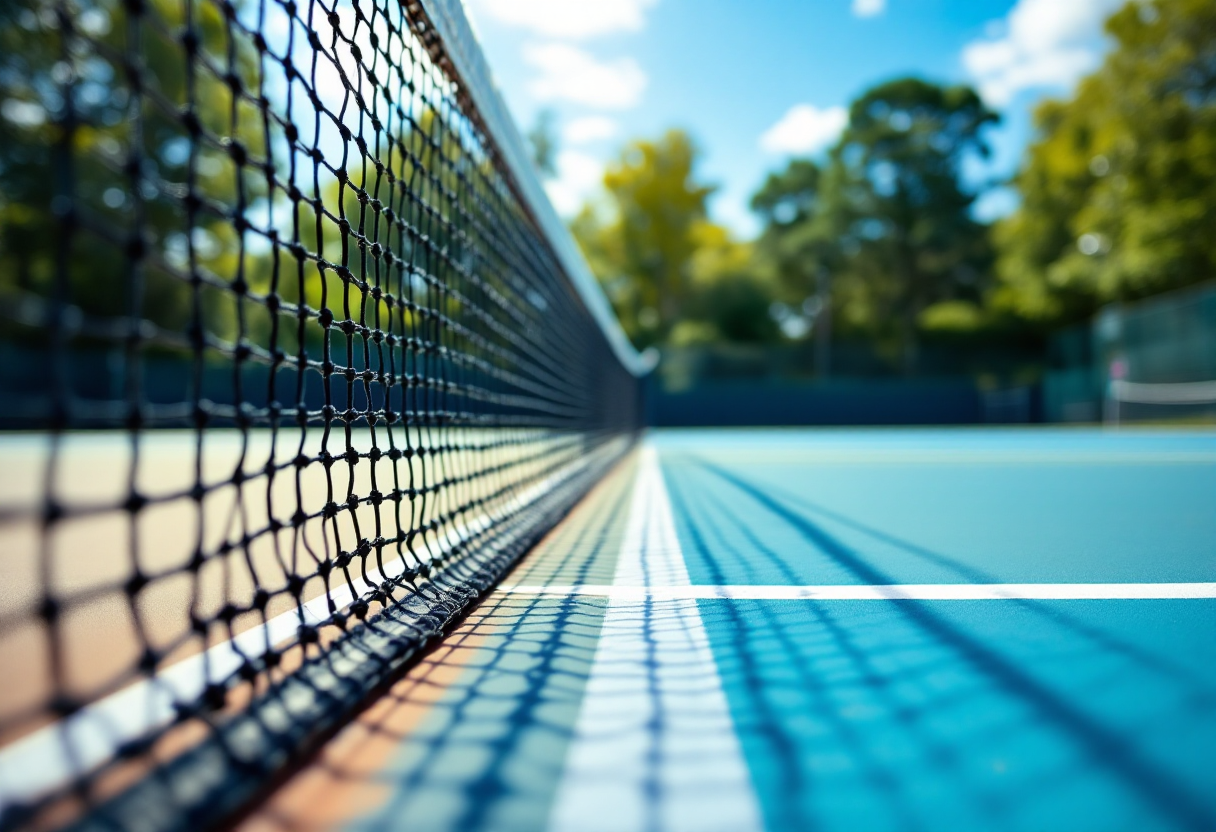 Hyeon Chung in azione durante un torneo di tennis