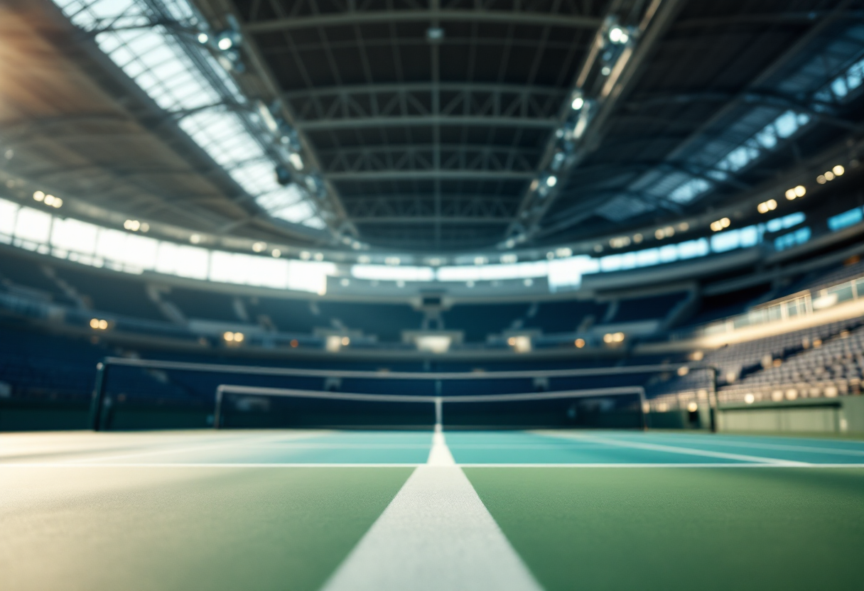 Iga Swiatek in azione durante un torneo di tennis