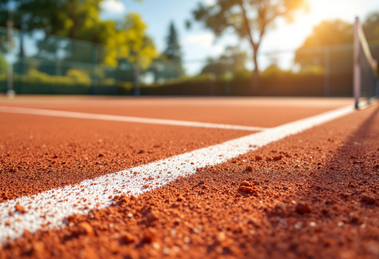 Giocatori di tennis in azione durante un incontro negli Stati Uniti