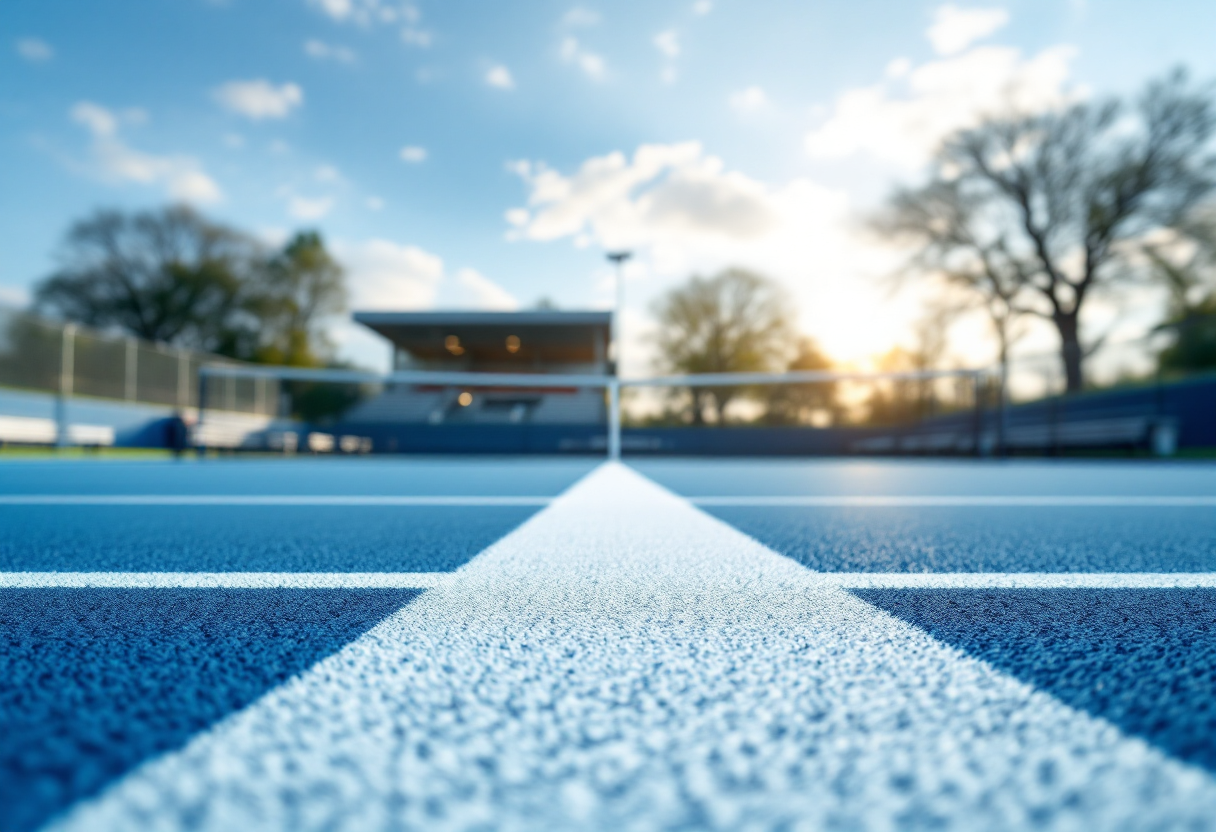 Giocatori di tennis in azione durante un match emozionante