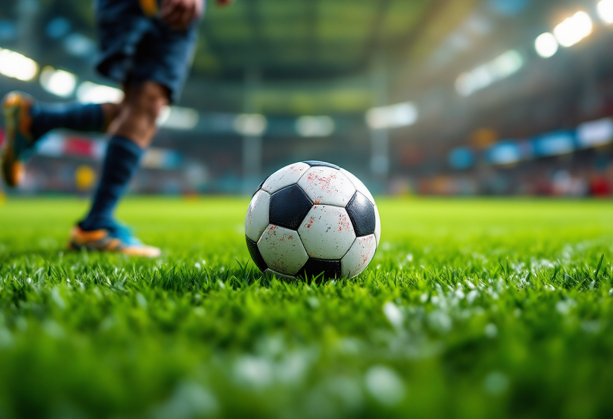 Giocatori Italia e Germania in campo durante il pareggio