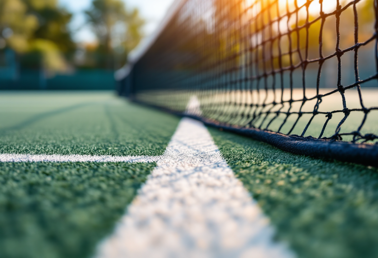 Joao Fonseca in azione durante un torneo di tennis